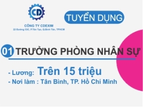 Trưởng phòng Nhận Sự - Hạn nộp: 18/01/2021